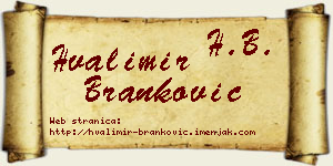 Hvalimir Branković vizit kartica